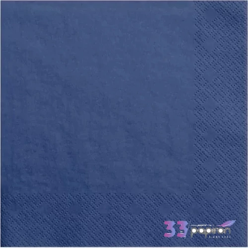 Szalvéta PartyDeco 3rétegű papír, 33x33cm Navy Blue (20lap/csomag) parti szalvéta