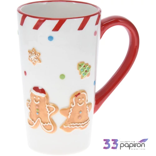 Bögre porcelán karácsony Mézeskalács kekszes bögre 15cm KPM25