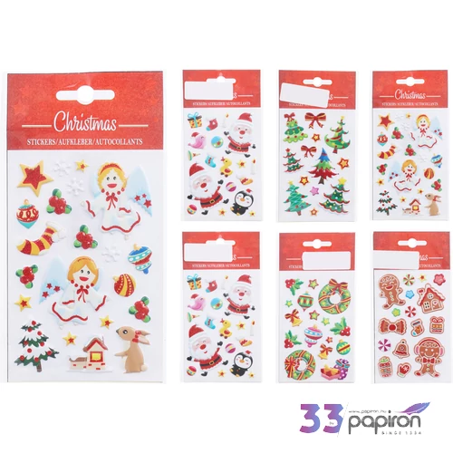 Matrica karácsonyi 3D glitteres 6féle KPM25
