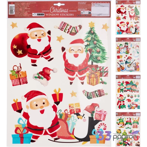 Matrica karácsonyi Glitteres 4féle KPM25