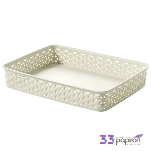 Kosár Rattan hatású Curver My Style A5 Törtfehér Tárolókosarak
