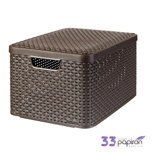 Kosár Rattan hatású Curver 30Literes Sötétbarna CSCR30SB