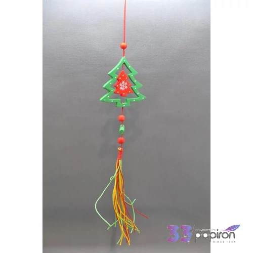 Gyertyatartó üveg 15x15x26cm multicolor 5féle, kötél akasztóval fa szelet dekorációval