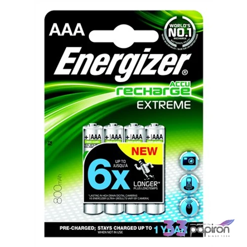 Elem Energizer tölthető AAA mikro 4x800 mAh