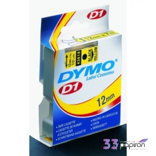 Feliratozó szalag Dymo 12/7 fehér alap/fekete betű, 12mm x 7 m DYMO 45013/S0720530