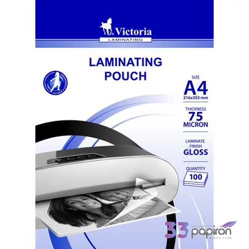 Lamináló fólia 75mik Victoria 75mikronos A4, fényes ILKVF753