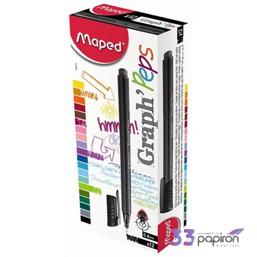 Tűfilc fekete Maped Graph`Peps 0,4mm-es Írószerek MAPED 749111