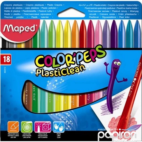 Zsírkréta 18 Maped Color`Peps PlasticClean háromszög 18szín Írószerek Maped 862012