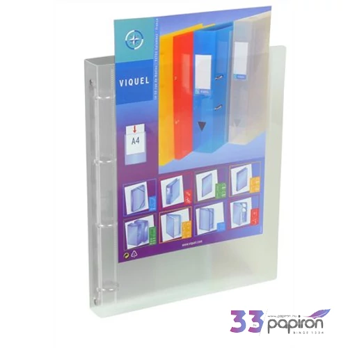 Gyűrűskönyv panorámás VIQUEL Propyglass 4gy 25mm A4 maxi PP víztiszta Iratrendezés VIQUEL 095683-05