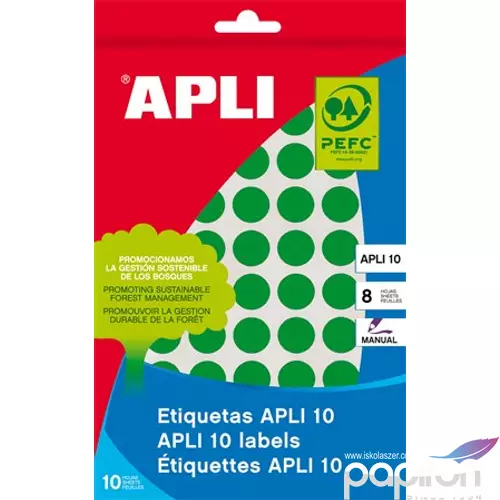 Etikett Apli körcímke 10mm kézzel írható (1008dbcsomag) zöld