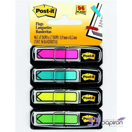 Jelölőcímke 3M/Posti-it 4x24lap 119x432mm nyíl vegyes LPJ684ARR3