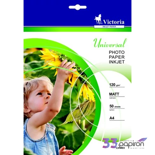 Fotópapír A4 120gr Victoria Universal 120g, matt 50lap/cs.