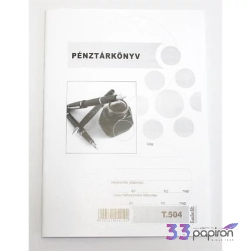 Ny T 504 Pénztárkönyv