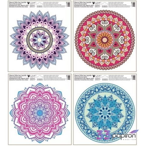 Ablakmatrica mandala mandalák 30 x 33,5 cm ragasztó nélküli, sztatikus