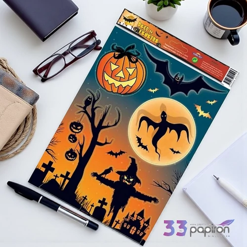 Ablakmatrica Halloween Temető 20x30cm