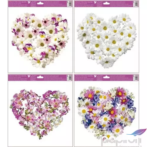 Ablakmatrica virágos szívek virágokból, 30 x 33,5 cm