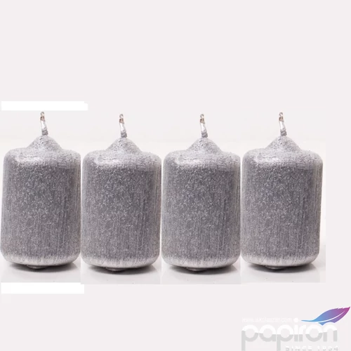 Adventi gyertya kapart metál ezüst, 4x4x4cm, darabos Égési idő: 7 óra a termék ára 1db-ra értendő!