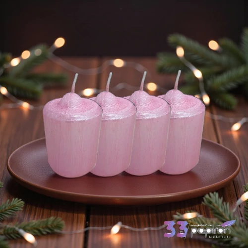Adventi gyertya kapart metál rózsaszín, 4x4x4cm, darabos Égési idő: 7 a termék ára 1db-ra értendő!