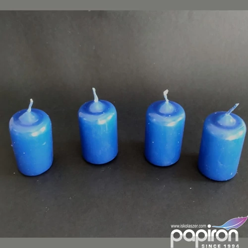 Adventi gyertya matt kék 4x4x6cm, darabos! a termék ára 1db-ra értendő!