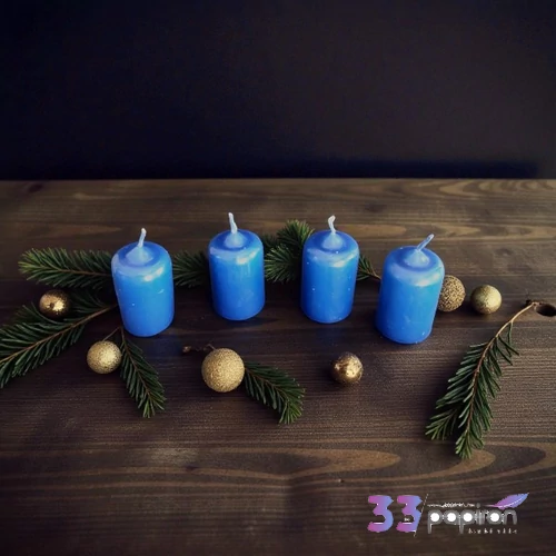 Adventi gyertya matt kék 4x4x6cm, darabos! a termék ára 1db-ra értendő!