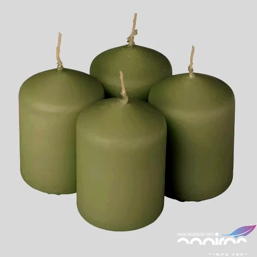 Adventi gyertya matt oliva olivazöld moha 4x4x6cm darabos! a termék ára 1db-ra értendő!