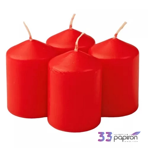 Adventi gyertya matt piros intenzív Piros 4x4x6cm darabos! a termék ára 1db-ra értendő!