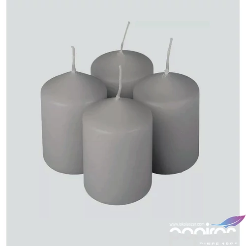 Adventi gyertya matt Szürke 4x4x6cm darabos! a termék ára 1db-ra értendő!