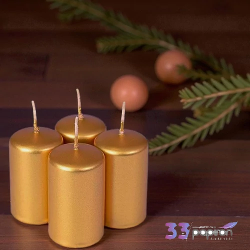 Adventi gyertya metál arany intenzív Arany 4x4x6cm darabos! a termék ára 1db-ra értendő!