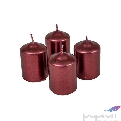 Adventi gyertya metál intenzív Bordó 4x4x6cm darabos! a termék ára 1db-ra értendő!