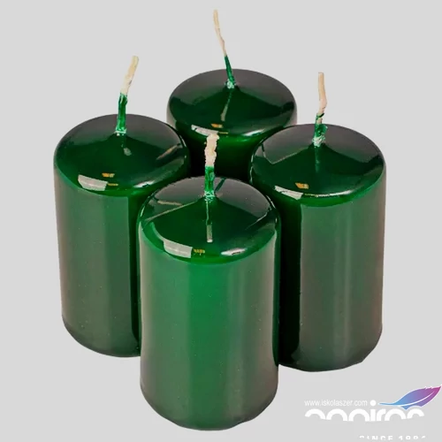 Adventi gyertya metál intenzív Zöld 4x4x6cm darabos! a termék ára 1db-ra értendő!