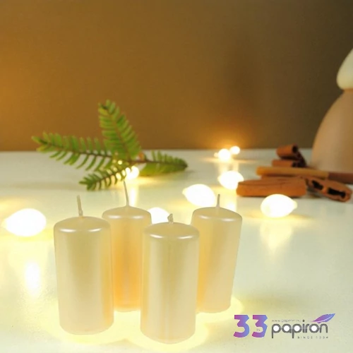 Adventi gyertya metál Krém 4x4x6cm darabos! a termék ára 1db-ra értendő!