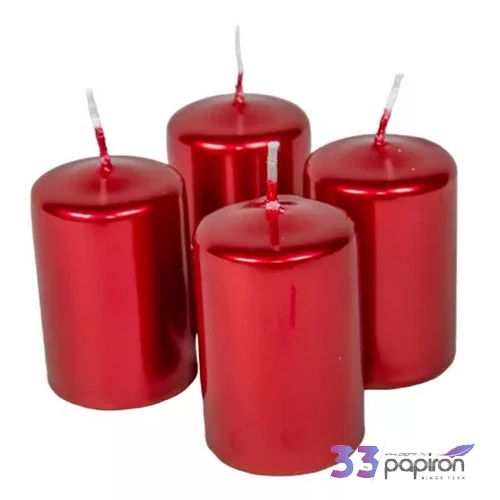 Adventi gyertya metál Metál Piros 4x4x6cm darabos! a termék ára 1db-ra értendő!