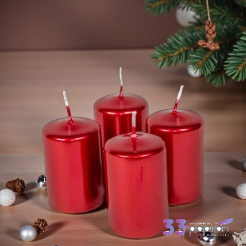 Adventi gyertya metál Metál Piros 4x4x6cm darabos! a termék ára 1db-ra értendő!