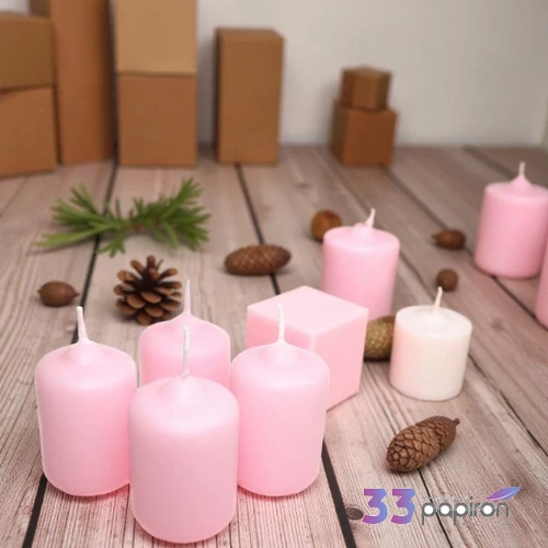 Adventi gyertya metál Rózsaszín 4x4x6cm darabos! a termék ára 1db-ra értendő!