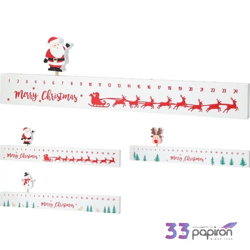 Adventi kalendárium 25 Fehér, 3féle 40cm, fehér KPM25