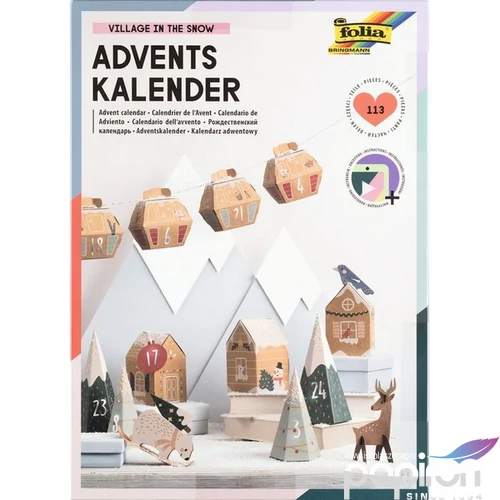 Adventi naptár készítő szett 113 részes "havas falu 