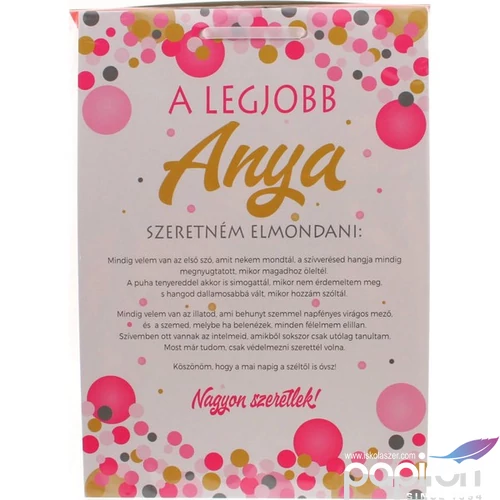 Ajándék tábla A legjobb anya A4-es, 21 cm x 30 cm. Anyaga: karton. 2 mm vastag, erős tartás