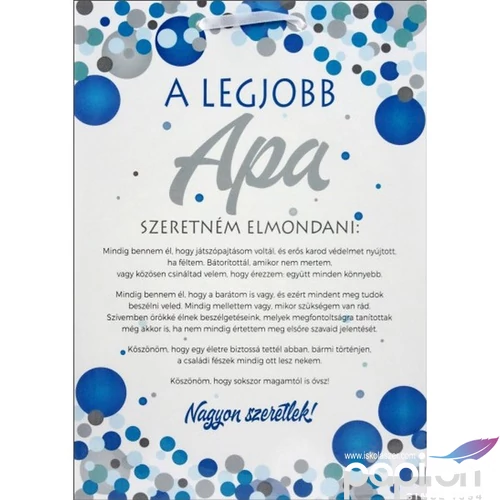Ajándék tábla A legjobb apa A4-es, 21 cm x 30 cm. Anyaga: karton. 2 mm vastag, erős tartás