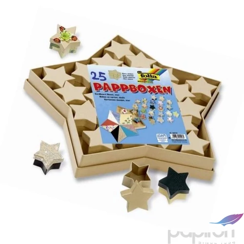 Ajándékdoboz szett adventi naptár csillag 25db-os 37x37x4,5cm egyedi adventi naptár készítő szett