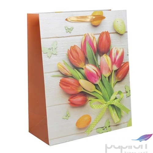 Ajándéktasak tavaszi 18x23cm, tulipán csokor 370028