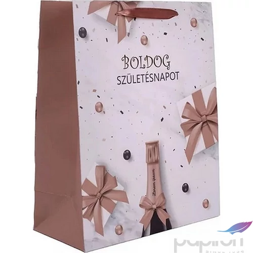 Ajándéktasak Boldog Születésnapot! pezsgős 18x23cm