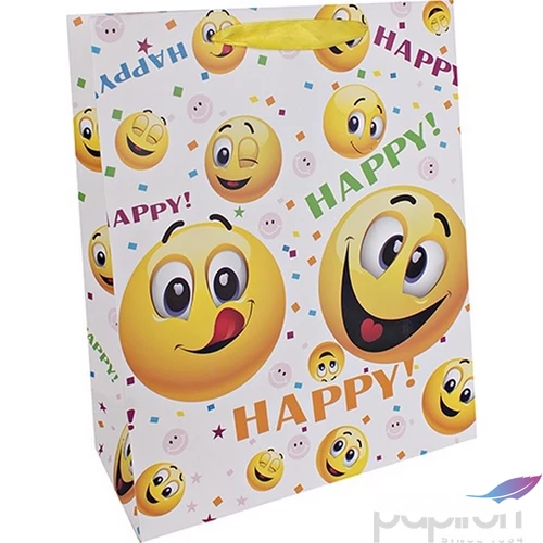 Ajándéktasak Happy Smiley-ek 11x14 cm matt