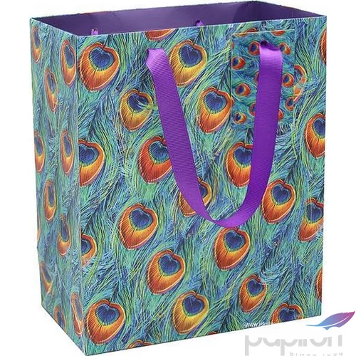 Ajándéktasak papír 27x14x33cm, Peacock 