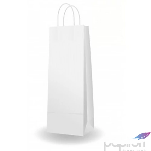 Ajándéktasak sodrott füles italtasak, fehér 14x38x8cm