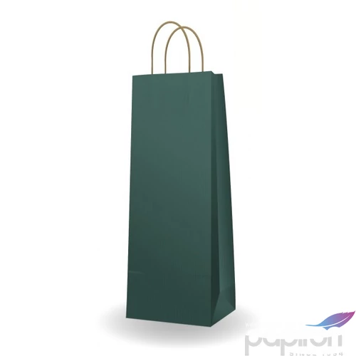 Ajándéktasak sodrott füles Ajándéktasak, italtasak 14x39x8cm zöld