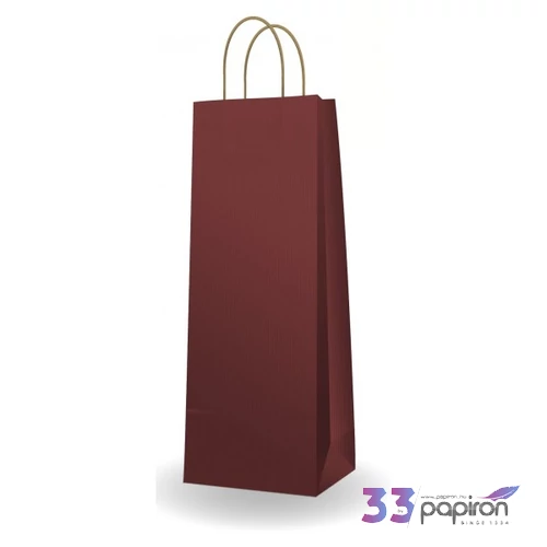 Ajándéktasak sodrott füles Ajándéktasak, italtasak 14x39x8cm piros/bordó