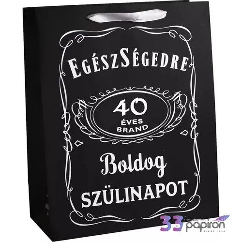 Ajándéktasak szalagfüles Fek.Cheers 40 Bsz.26x32Cm
