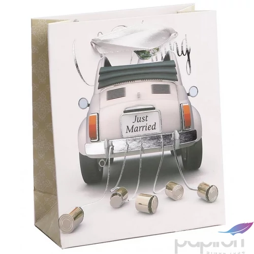 Ajándéktasak szalagfüles Just Married 11x14Cm