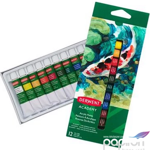 Akrilfesték 12 ml Derwent 12 különböző szín E2302400