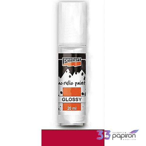 Akrilfesték fényes 20ml Pentart rúzspiros 7336